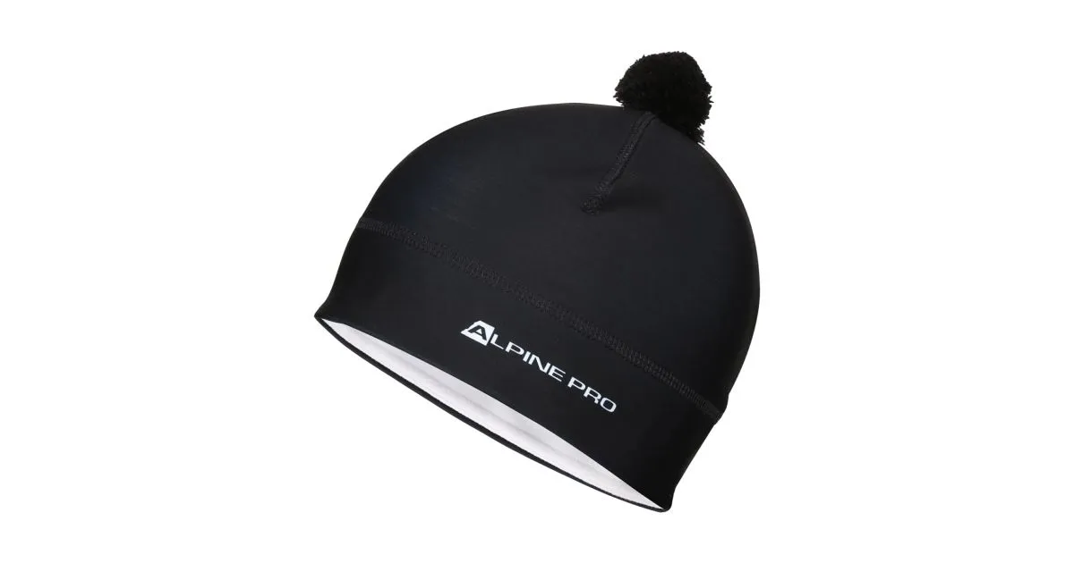 Funktionsmütze mit Bommel ALPINE PRO ABERE schwarz M