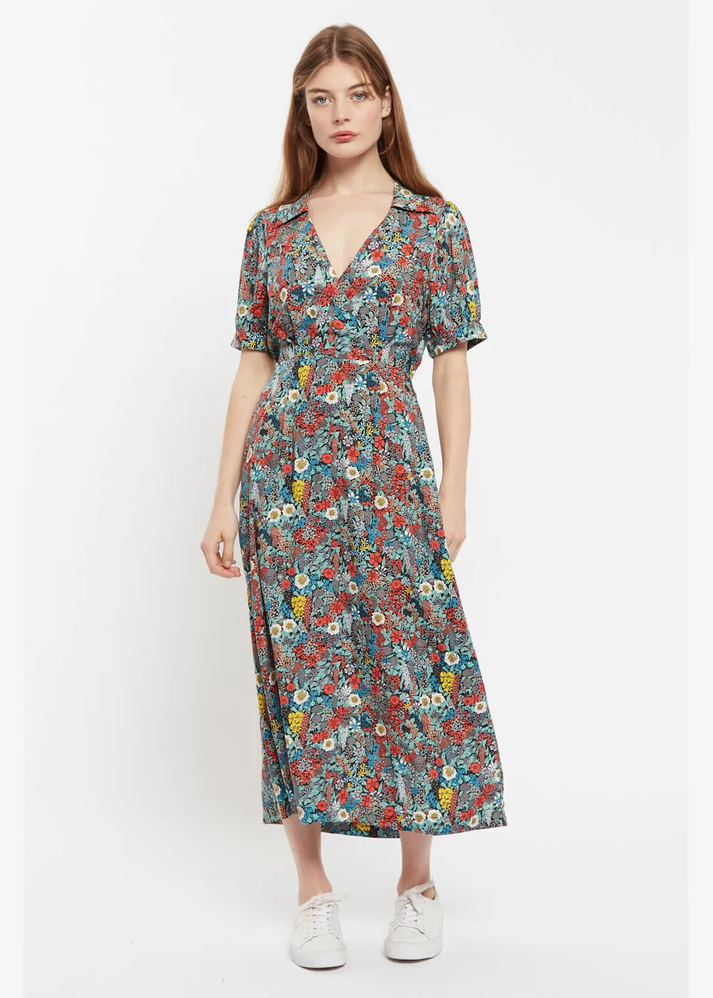 Louche Sakani Floret 60's Midi Kleid Multi