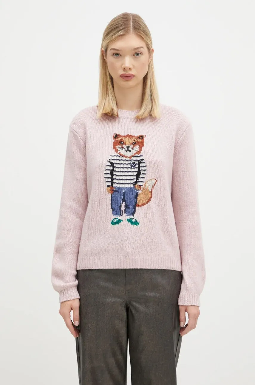 Pullover MAISON KITSUNÉ Dressed Fox Intarsia Wool Sweater NW00809KH0002