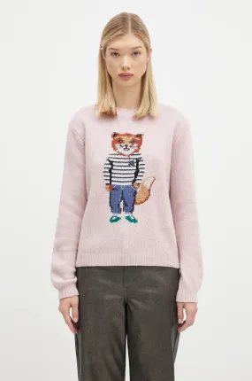 Pullover MAISON KITSUNÉ Dressed Fox Intarsia Wool Sweater NW00809KH0002