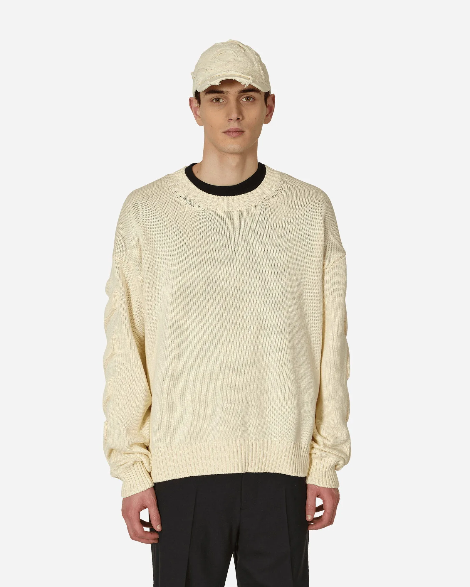 Pullover Off-White 3D Diagonal Crewneck Sweater Beige OMHE151S23KNI001 6161