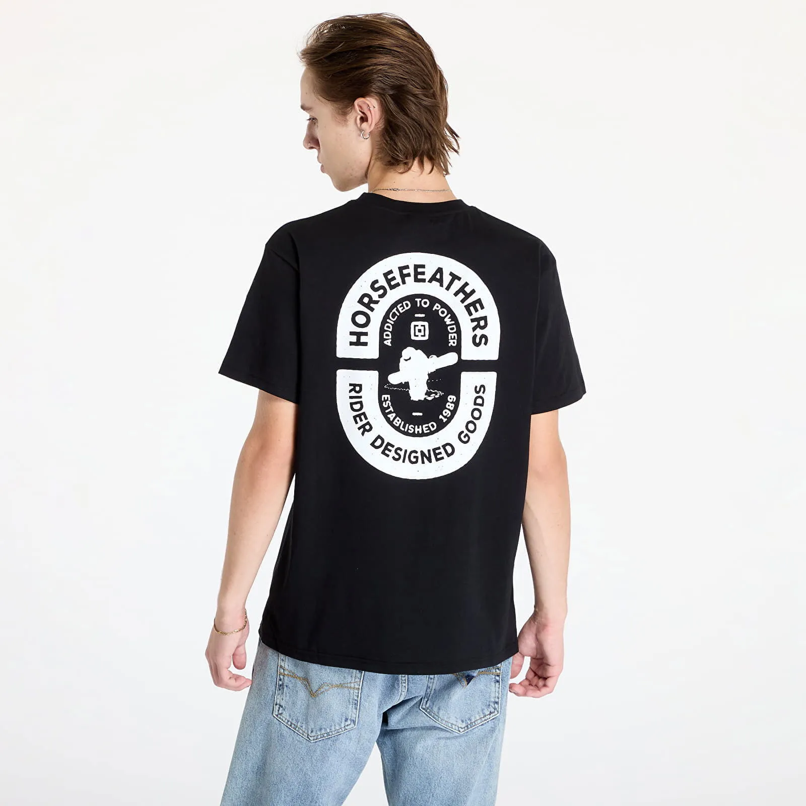 T-shirt Horsefeathers Powder Badge II T-Shirt Black M SM1359A