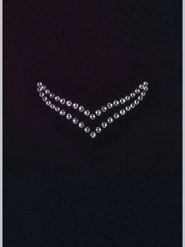 T-Shirt mit Kristallsteinen Schwarz